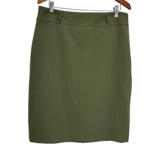 Black Label Evan Picone Skirt Womens Size 12 Green Pencil Career Neutral